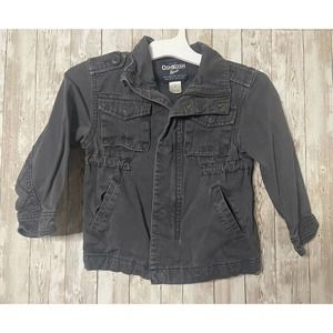 OshKosh B'gosh Boys Lined Quilted Collared Jacket Faded Black 4T